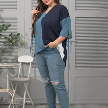 Laden Sie das Bild in den Galerie-Viewer, Geometrisches T-Shirt mit mittellangen Ärmeln