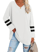 Laden Sie das Bild in den Galerie-Viewer, Gestreiftes Kontrast-Langarm-T-Shirt