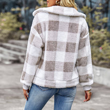 Laden Sie das Bild in den Galerie-Viewer, Karierter dicker Fleece-Mantel