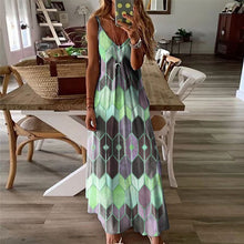 Laden Sie das Bild in den Galerie-Viewer, Sommerliches Lässig Bedrucktes Langes Kleid