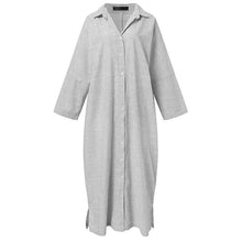 Laden Sie das Bild in den Galerie-Viewer, Damen gestreiftes Kleid mit Puffärmeln