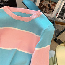 Laden Sie das Bild in den Galerie-Viewer, Langärmliger Gestreifter Strickpullover
