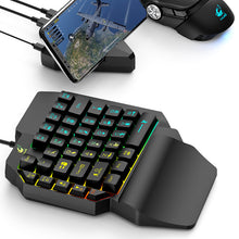 Laden Sie das Bild in den Galerie-Viewer, Einhändige farbenfrohe Gaming-Tastatur und -Maus
