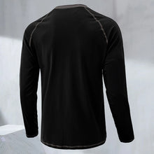 Laden Sie das Bild in den Galerie-Viewer, Langärmeliges Sportssweatshirt mit Brustknopfe Langarmpolo