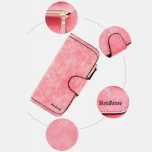 Laden Sie das Bild in den Galerie-Viewer, Damen gefrostete multifunktionale lange Geldbörse mit großem Fassungsvermögen