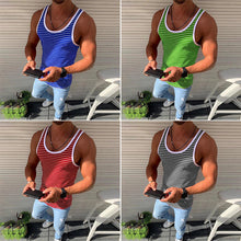 Laden Sie das Bild in den Galerie-Viewer, Gestreiftes lässiges Tanktop für Herren