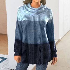 Lockerer Pullover mit Farbeblock-Print