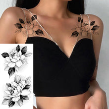 Laden Sie das Bild in den Galerie-Viewer, Skizze Blume Tattoo Aufkleber