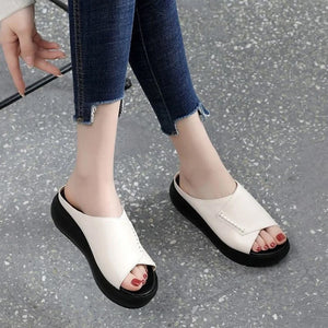 Sommerliche Fischmaulsandalen mit weicher Sohle für Damen