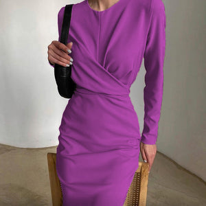 Französisches Retro-Taillen-Schlankheits-Hüftkleid in Wickeloptik