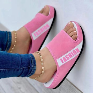 Damen flache Sandalen aus Stoff