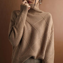 Laden Sie das Bild in den Galerie-Viewer, Damen Rollkragen Strickpullover