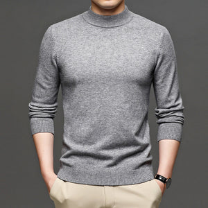 Kaschmir-Strickpullover mit halbem Rollkragen
