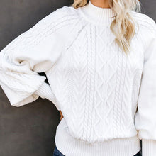 Laden Sie das Bild in den Galerie-Viewer, Lockerer Einfarbiger Langärmliger Strickpullover