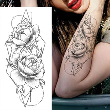 Laden Sie das Bild in den Galerie-Viewer, Skizze Blume Tattoo Aufkleber