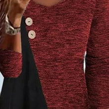 Laden Sie das Bild in den Galerie-Viewer, Langärmliges Kontrastierendes T-Shirt mit V-Ausschnitt