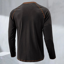 Laden Sie das Bild in den Galerie-Viewer, Langärmeliges Sportssweatshirt mit Brustknopfe Langarmpolo