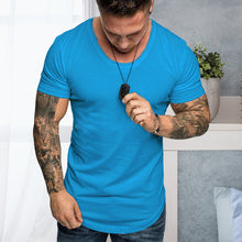 Laden Sie das Bild in den Galerie-Viewer, Einfarbiges Lässiges Kurzärmeliges T-Shirt für Herren