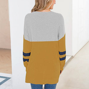 Langarm-T-Shirt mit Rundhalsausschnitt und Bahnenmuster