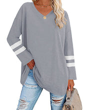 Laden Sie das Bild in den Galerie-Viewer, Gestreiftes Kontrast-Langarm-T-Shirt