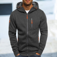 Laden Sie das Bild in den Galerie-Viewer, Kapuzen-Fleece-Sweatshirt mit durchgehendem Reißverschluss für Herren