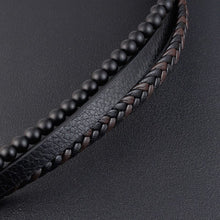Laden Sie das Bild in den Galerie-Viewer, Naturstein Leder Geflochtenes Armband