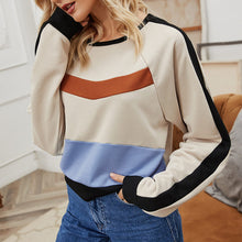 Laden Sie das Bild in den Galerie-Viewer, Stilvolles Langärmliges Sweatshirt mit Farbblockmuster