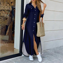 Laden Sie das Bild in den Galerie-Viewer, Modisches Langärmliges Süßes Hemdkleid