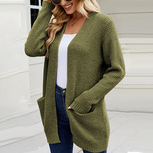 Laden Sie das Bild in den Galerie-Viewer, Mittellanger Einfarbiger Strickpullover