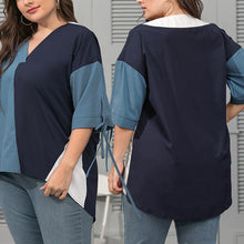 Laden Sie das Bild in den Galerie-Viewer, Geometrisches T-Shirt mit mittellangen Ärmeln