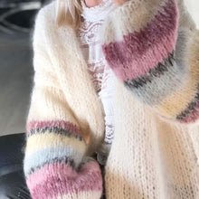 Laden Sie das Bild in den Galerie-Viewer, Gestreifte Langärmelige Strickjacke