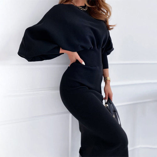 Hip-Kleid mit hoher Taille