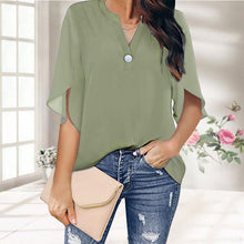 Laden Sie das Bild in den Galerie-Viewer, Einfarbige Elegante Sommerbluse Aus Chiffon