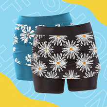 Laden Sie das Bild in den Galerie-Viewer, Mittelhohe Jogginghose mit Gänseblümchen-Print für Damen mit Seitentaschen
