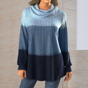 Lockerer Pullover mit Farbeblock-Print