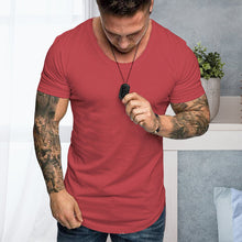 Laden Sie das Bild in den Galerie-Viewer, Einfarbiges Lässiges Kurzärmeliges T-Shirt für Herren