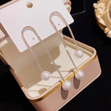 Laden Sie das Bild in den Galerie-Viewer, Elegante Diamant-Quastenperlenohrringe