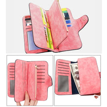 Laden Sie das Bild in den Galerie-Viewer, Damen gefrostete multifunktionale lange Geldbörse mit großem Fassungsvermögen