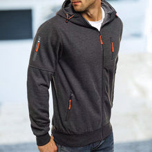 Laden Sie das Bild in den Galerie-Viewer, Kapuzen-Fleece-Sweatshirt mit durchgehendem Reißverschluss für Herren