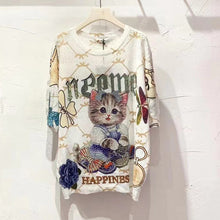 Laden Sie das Bild in den Galerie-Viewer, Süßes Kurzarm-T-Shirt mit Pailletten