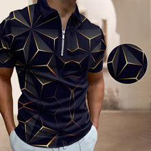 Laden Sie das Bild in den Galerie-Viewer, Modisches lässiges bedrucktes Poloshirt