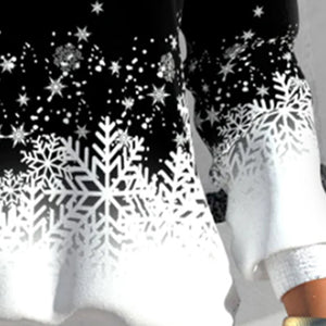 Hoodie mit Schneeflockenprint und Reißverschluss