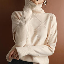 Laden Sie das Bild in den Galerie-Viewer, Damen Rollkragen Strickpullover