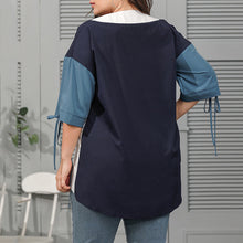 Laden Sie das Bild in den Galerie-Viewer, Geometrisches T-Shirt mit mittellangen Ärmeln