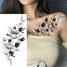 Laden Sie das Bild in den Galerie-Viewer, Skizze Blume Tattoo Aufkleber