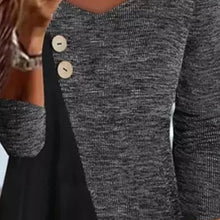 Laden Sie das Bild in den Galerie-Viewer, Langärmliges Kontrastierendes T-Shirt mit V-Ausschnitt