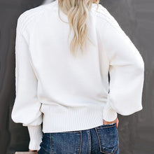 Laden Sie das Bild in den Galerie-Viewer, Lockerer Einfarbiger Langärmliger Strickpullover