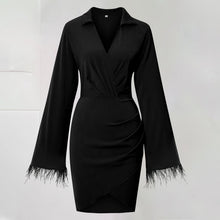 Laden Sie das Bild in den Galerie-Viewer, Modisches Kleid mit Fransenärmeln für Damen