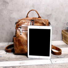 Laden Sie das Bild in den Galerie-Viewer, Damen Schultertasche aus Ölwachsleder mit großem Fassungsvermögen