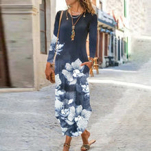 Laden Sie das Bild in den Galerie-Viewer, Ethnisch Bedrucktes Langärmliges Kleid